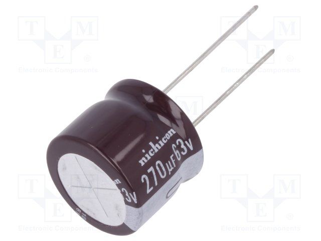 Cap Aluminum Lytic 270uF 63V 20% (18 X 15mm) Radial 7.5mm 965mA 5000h 105°C Bulk