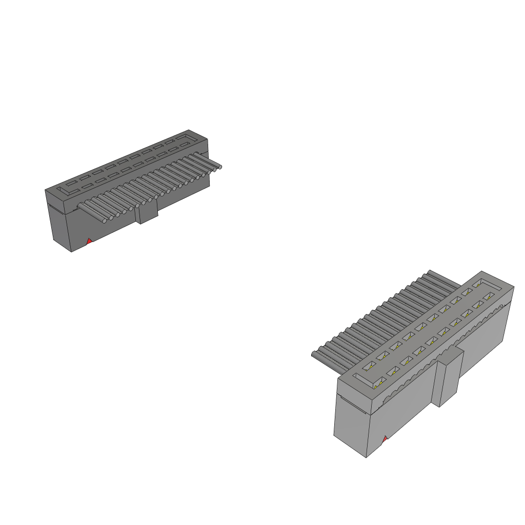.100 Inch Double Row IDC Ribbon Cable Assembly, Socket