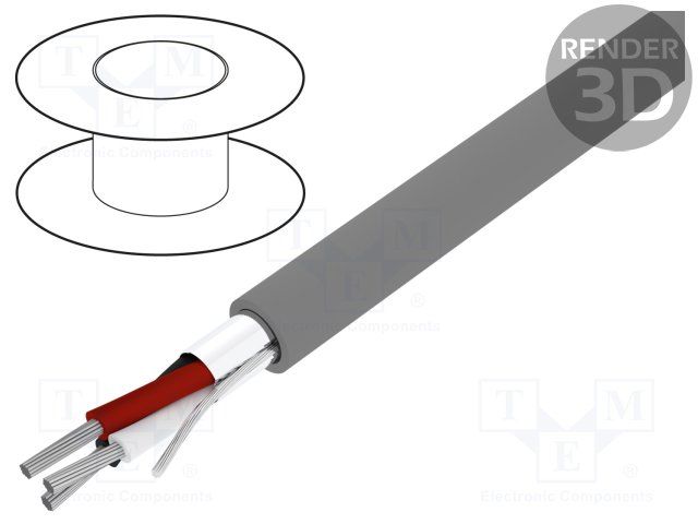 3 Conductor 24AWG Shielded Multi-Conductor Cable, 300V, PVC