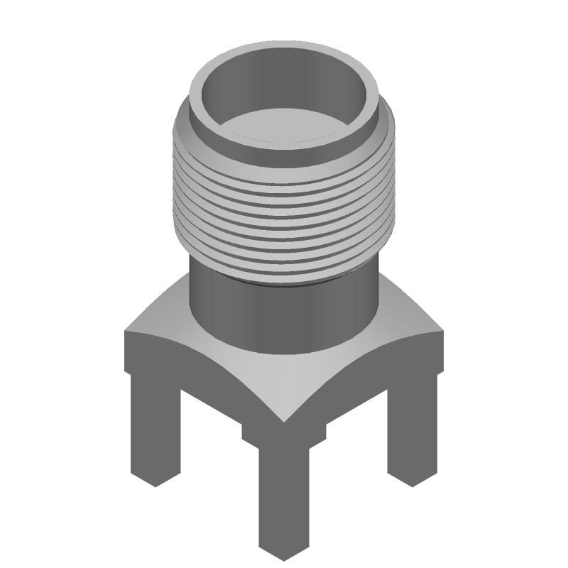 SMA Female Straight PCB Mount RF Connector, 18GHz, 50 Ohm, Gold