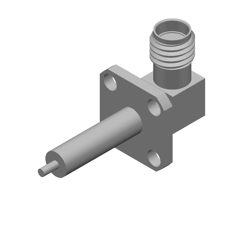 Female SMA RF Connector, 18GHz, 50R, Gold Plated, Right Angle, Solder