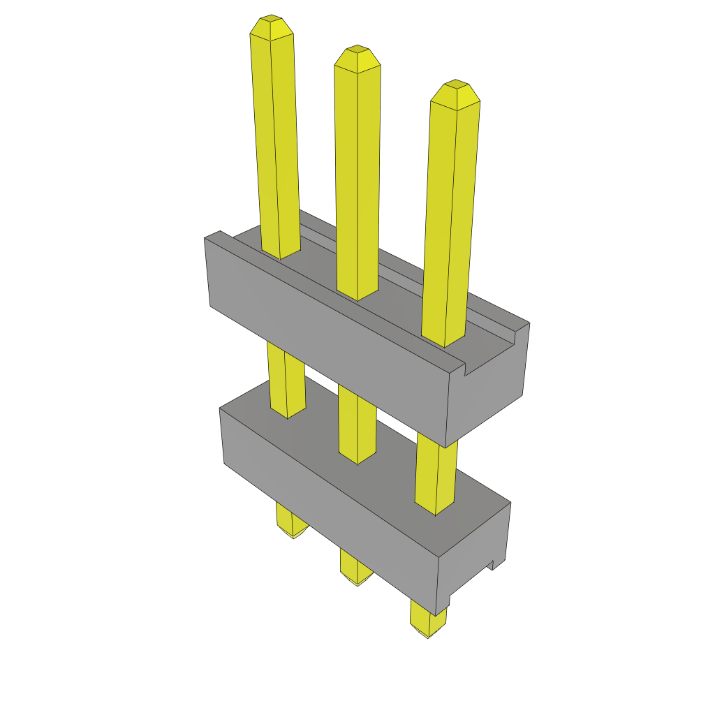 3-Contact HDR Board Stacker, -55°C to 125°C, Through Hole Mount