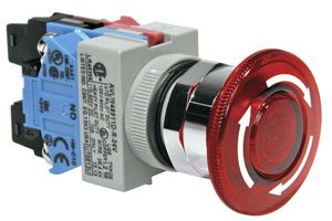 Switch Emergency Stop N.O./N.C. DPST/DPST Mushroom Button 10A 440VAC 220VDC 745.7VA Screw Panel Mount