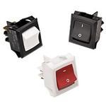 DPST Rocker Switch, 20A 250VAC, Curved Actuator, Wire Lead