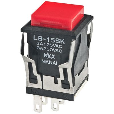 Switch Push Button ON (ON) SPDT Square Button 3A 250VAC 30VDC Momentary Contact Panel Mount Quick Connect/Solder Lug