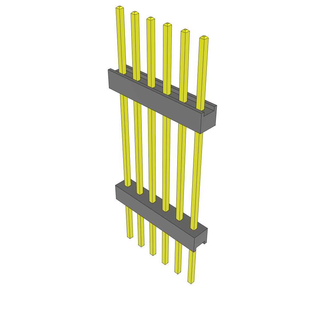 6-Contact Through-Hole Header, Tin Plating, 2.54mm Pitch, RoHS Compliant