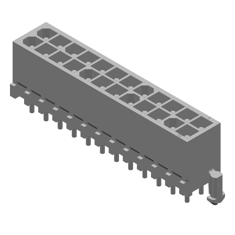 24 Pos Wire-to-Board HDR, 9.5A, 600V, Tin, Through Hole