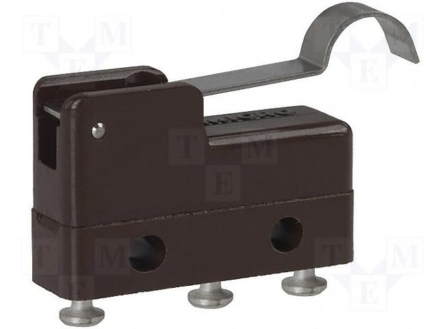 SPDT Snap Action Switch, 5A 250VAC, Simulated Roller Lever, Solder