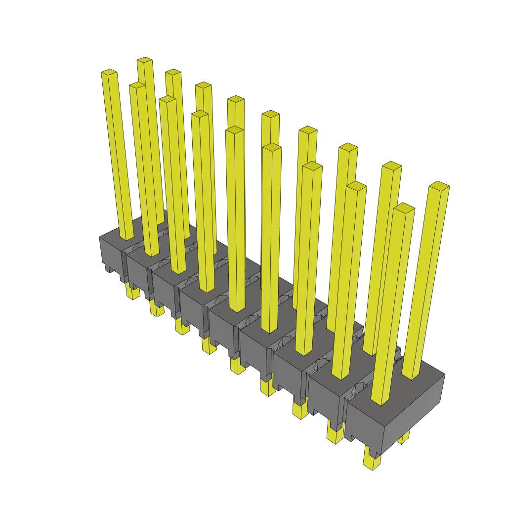 18-Contact Unshrouded Header, HDR, 2.54mm Pitch, Through Hole Mount