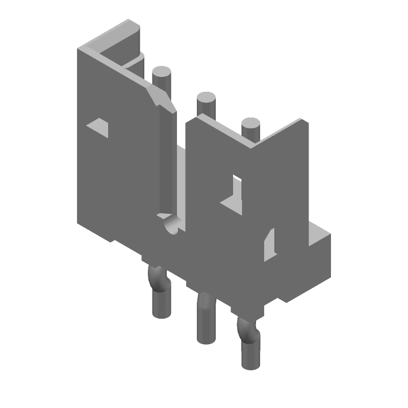 3 Pos, 4A, 125V, Tin Plated Brass Male Pin Header, Nylon, TH