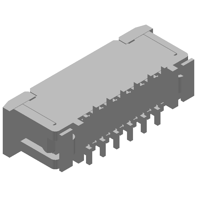 Card Edge Connector, 12 Contact(s), 2 Row(s), Male, Straight, 0.02 inch Pitch, Surface Mount Terminal, Locking, Natural Insulator, ROHS COMPLIANT