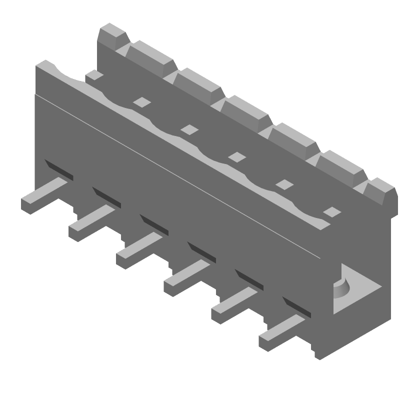 6 Pos 5.08mm Solder RA Shrouded Header, 15A, 300V