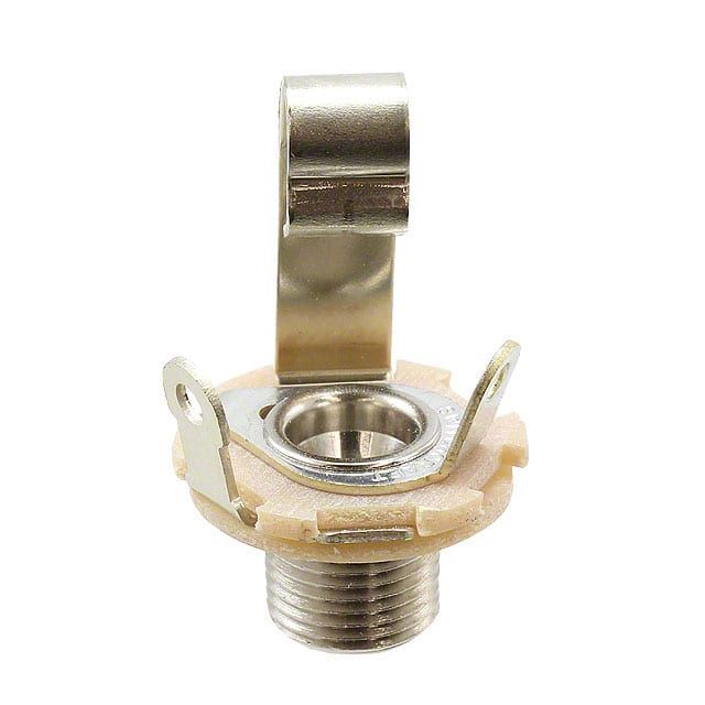 2 Pole 6.35mm Phone Jack, Panel Mount, Solder, Nickel Plated