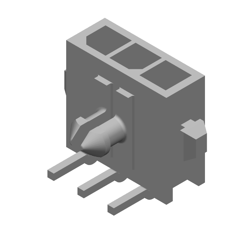 3 Pos Rectangular Connector, Wire-to-Board, 5A, Male Pin, Gold/Tin