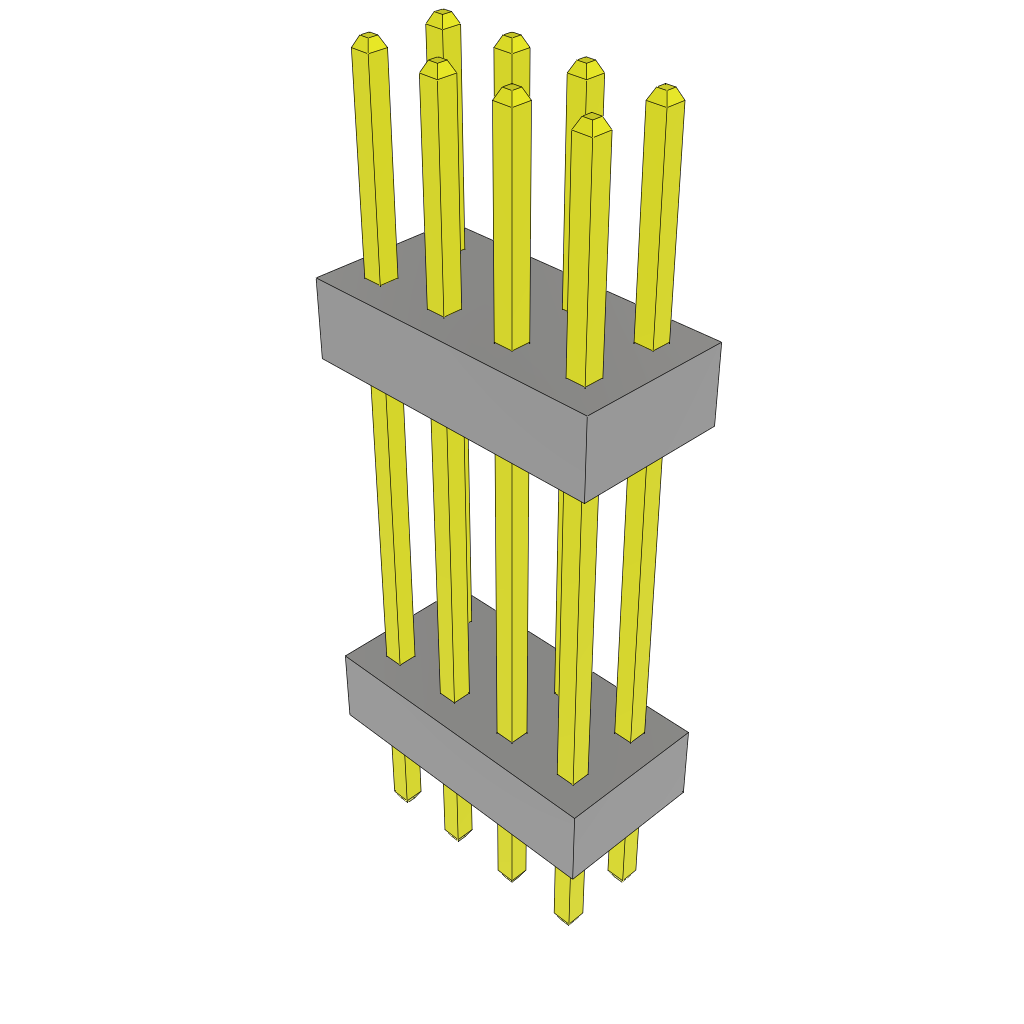 Conn Board Stacker HDR 8 POS 2mm Solder ST Thru-Hole