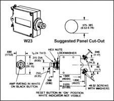 Thermal Circuit Breaker 2A 250VAC/50VDC 1 Pole