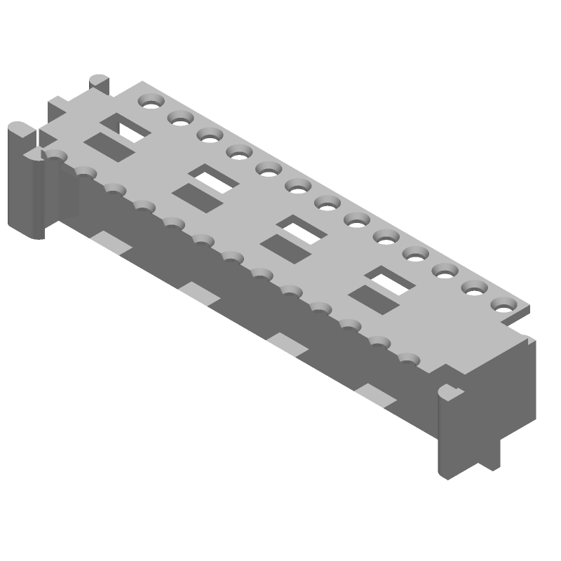 26 Pos 2 Row 0.079" Pitch Connector Holder, Beige, 3A