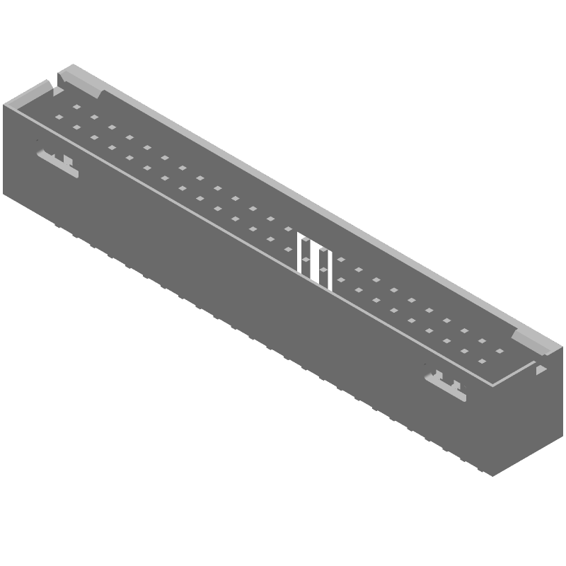 50 Pos 2.54mm Shrouded Header, Male Pin, Straight, Thru-Hole, 3A