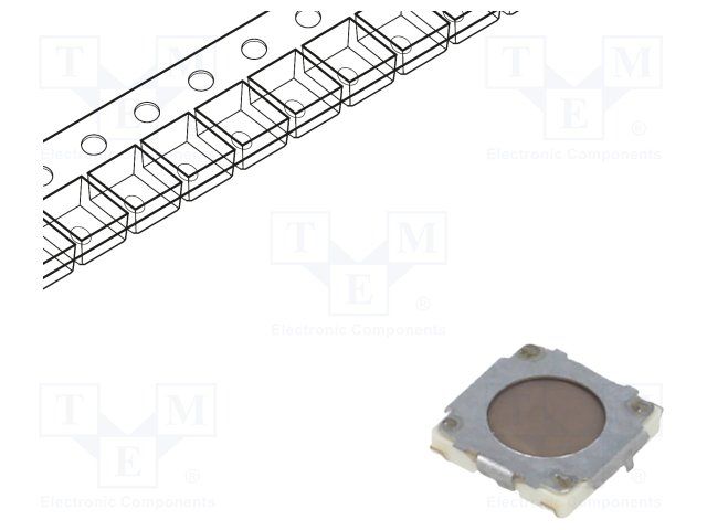 Tactile Switch, SPST, 1N, 15VDC, 20mA, SMD, J-Bend