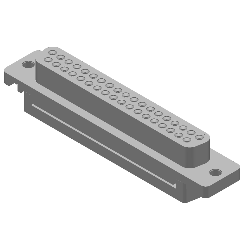 37 Pos D-Sub HDF Receptacle, Shielded, Right Angle, Signal