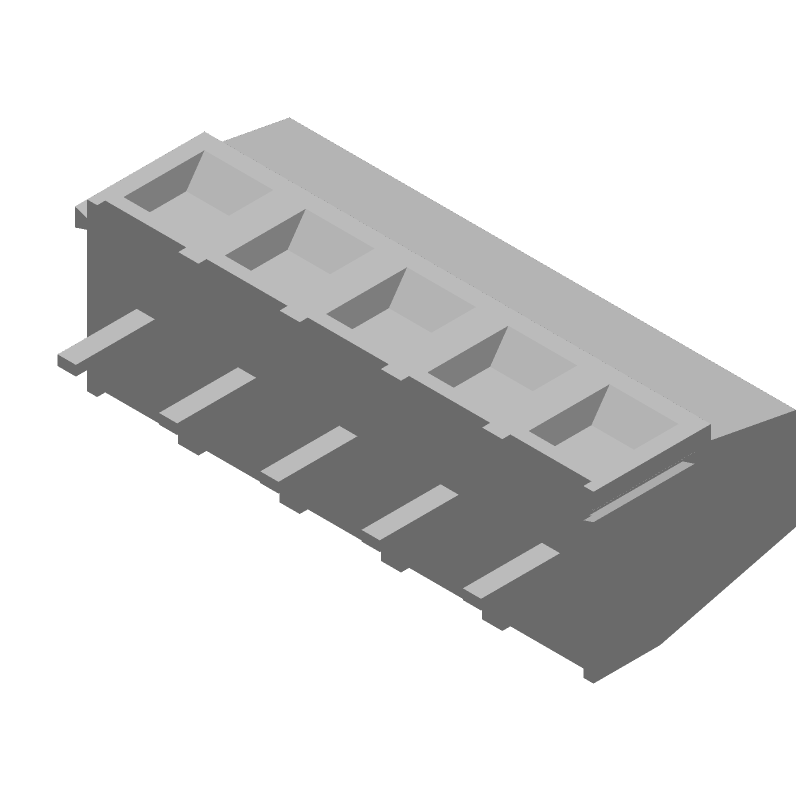 5 Pos Terminal Block, 13.5A, 300V, 5mm Pitch, PCB Mount, Green