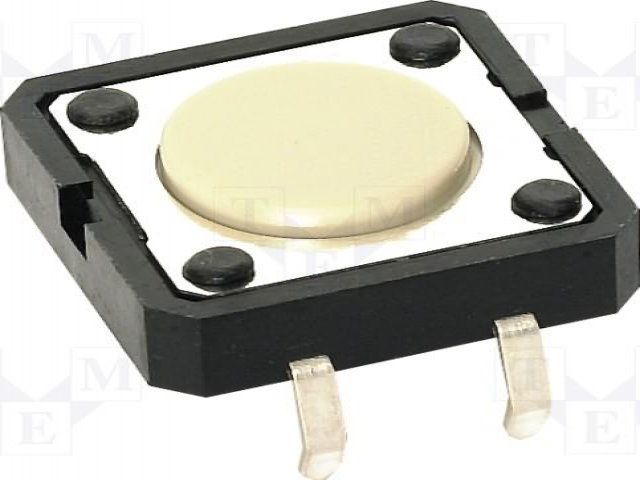 Tactile Switch SPST 1.27N 50mA 24VDC Thru-Hole