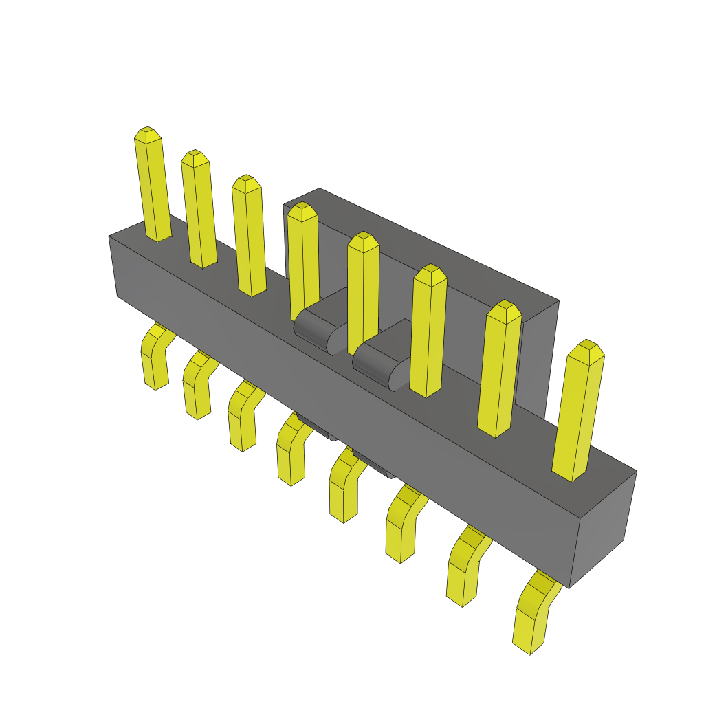 8-Contact Unshrouded HDR Header, 2mm Pitch, 3A Current Rating, Surface Mount
