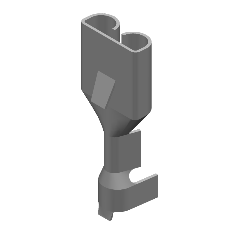 Brass Receptacle Terminal, 28A, 18-22AWG, Tin Plated