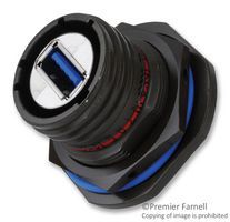 Conn USB 3.0 Type A RCP 4 POS Solder ST Jam Nut 4 Terminal 1 Port