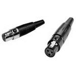 6 Pos Female Mini XLR Connector, Straight, Solder, 1.5A, 125V