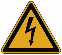 Electricity Hazard Sign with English Text Foil, 46 x 50mm 10Each Hazard Warning
