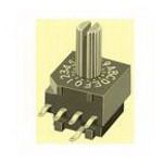 Rotary Coded Switch, 16 Positions, Hexadecimal, Binary Coded, Circular, 0.03A, 15VDC, 5 PCB Hole Cnt, Solder Terminal, Rotary Actuator, Through Hole-right Angle,