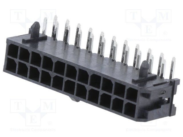 22 Pos 3mm RA Solder Plug, 5A, 600V, Male