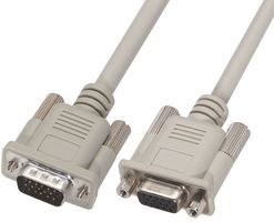 Cable Assembly PVC 1.52m 26AWG 15 POS High Density D-Sub to 15 POS High Density D-Sub M-F