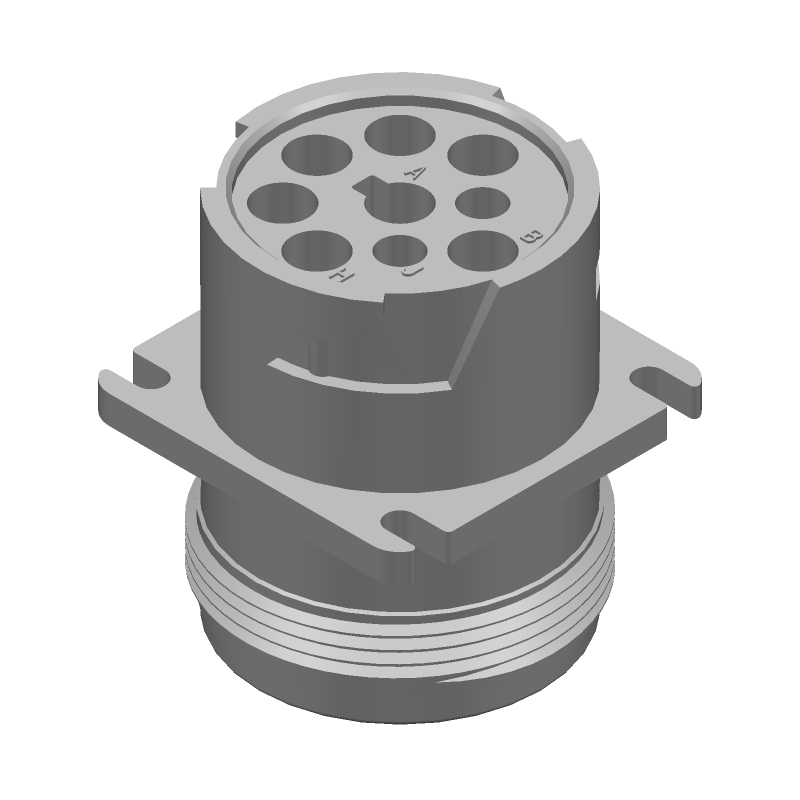 9-Pos Black Circular Crimp Wire-to-Wire Connector, IP68