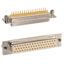 50 Pos D-Sub Receptacle, 3 Row, Solder, Panel Mount