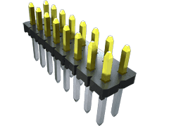 19-Contact Unshrouded Header, HDR, 2.54mm Pitch, Through Hole Mount