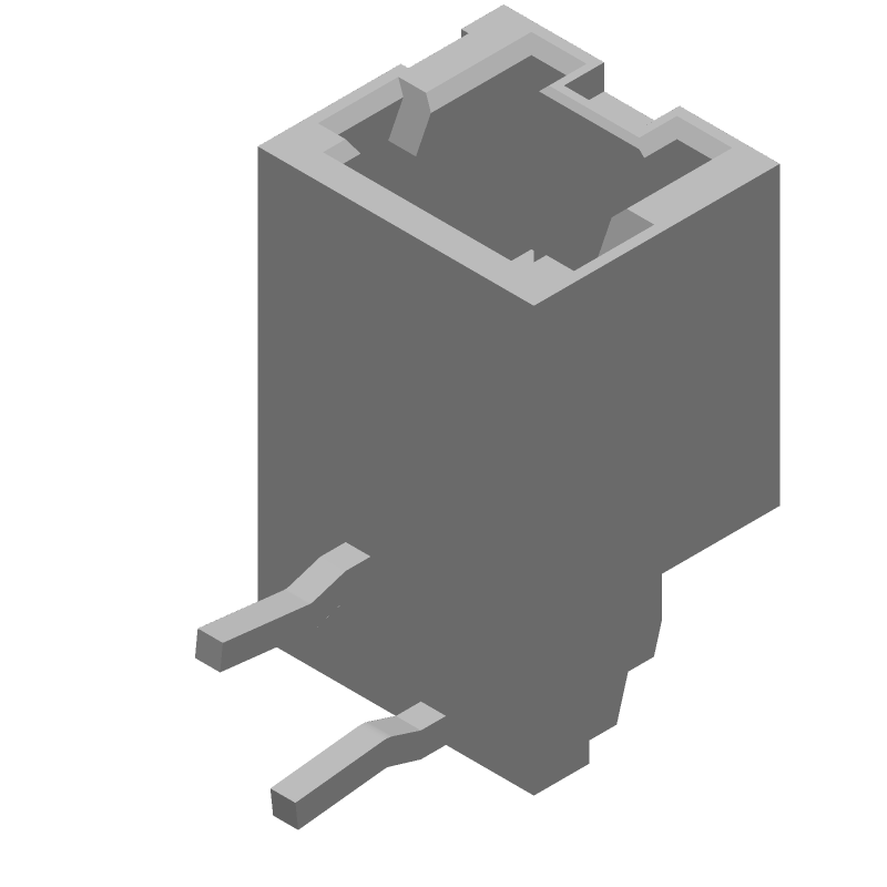 2 Pos 1.5mm RA Solder Header, 2A, Tin, Nylon, UL