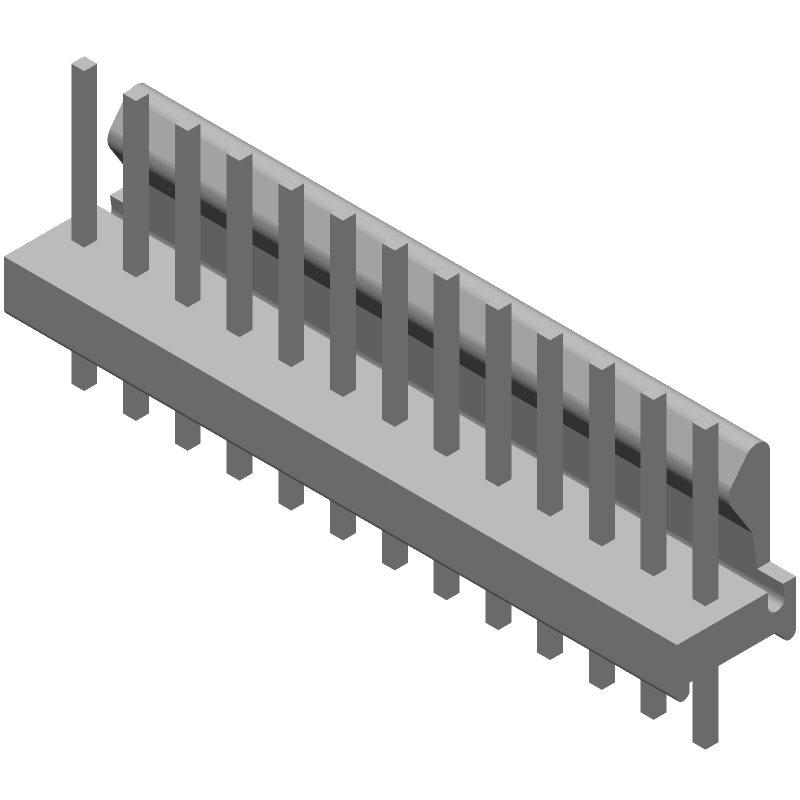 13 Pos 2.54mm Wire-to-Board Header, Male, Straight, Solder, 5A