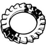 Washer External Tooth 4.3mm-ID 8mm-OD 0.5mm-THK Spring Steel Zinc