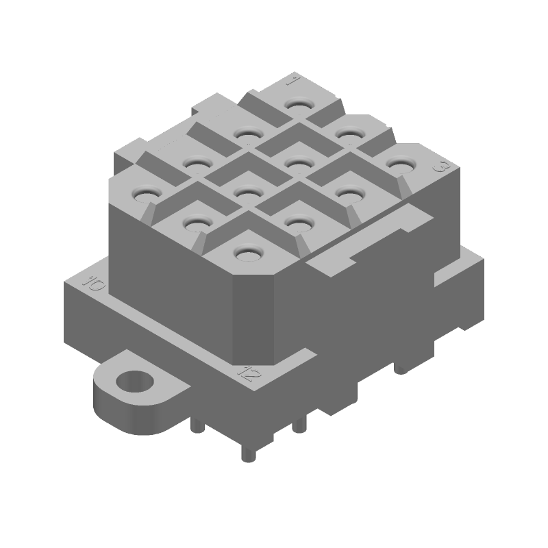 12 Pos Female Socket Connector, 7.5A, Gold, Wire-to-Board, 600V