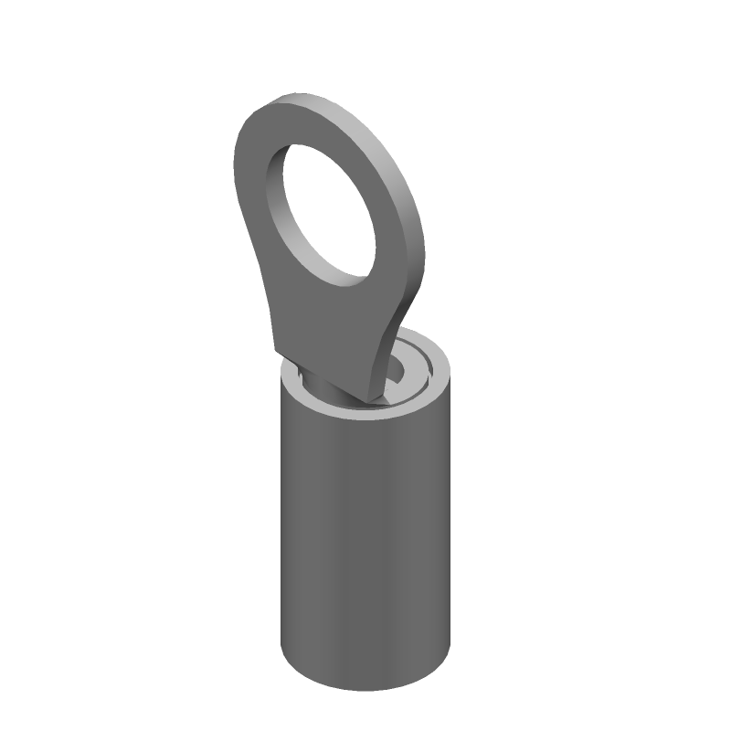 Ring Terminal, 14-16AWG, Copper/Tin, Blue, M5, 300V