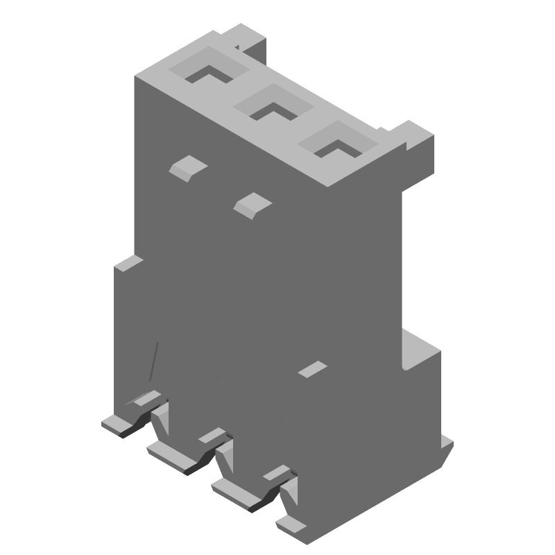 3 Pos 7A 600V Wire-to-Board Power Connector, IDC, Yellow