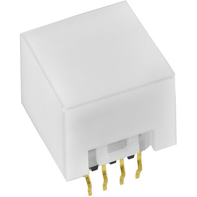 Switch Push Button OFF (ON) SPST Flush Square Button 0.1A 28VAC 28VDC 0.4VA Momentary Contact PC Pins Thru-Hole