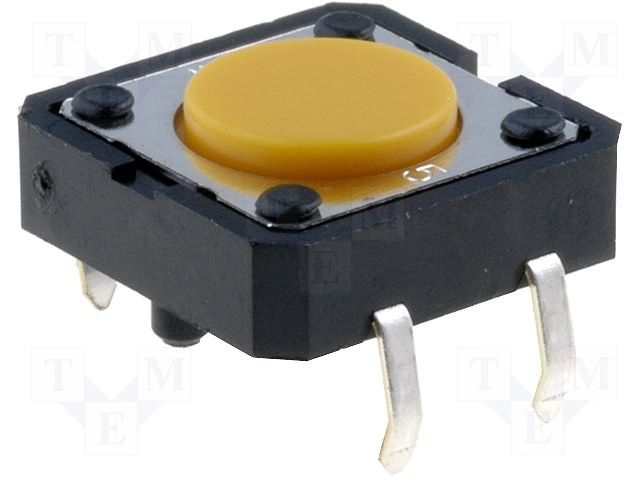 Tactile Switch SPST 50mA 24VDC Through-Hole PC Pins 2.55N Orange