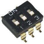 10-Pos SPST Slide DIP Switch, 24VDC, 25mA, SMD, Gull Wing