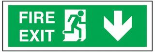 BRADY         S102FE/S            SIGN, FIRE EXIT, ARROW DOWN, 150X450