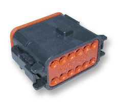 DEUTSCH DT068SA-CE10 Connector Housing, Thin Wall, Black, DT Series, Plug, 8 Ways, DT Series Socket Contacts