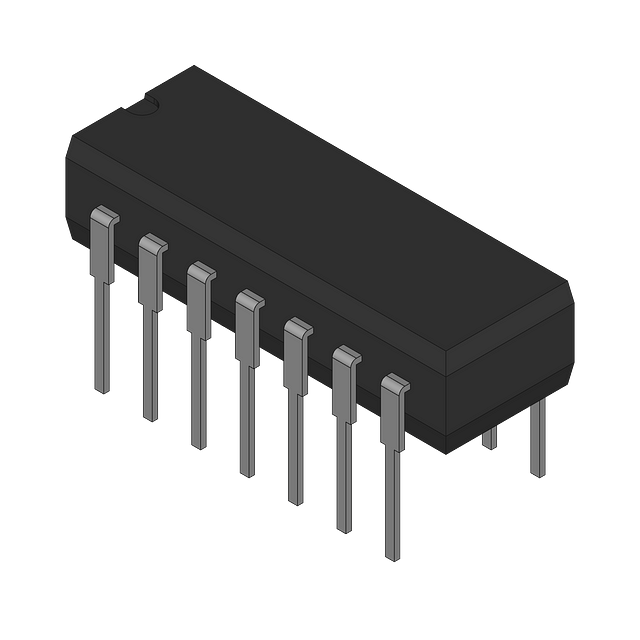 4-CH NAND Gate IC, 2-INP, CMOS, 7.5ns, 5V, DIP