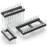 20 Pos 2.54mm DIP Adapter HDR, Straight, Gold Brass, Thru-Hole